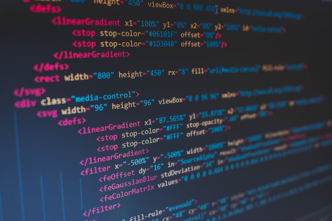 SVGコードが表示されたパソコン画面のクローズアップ